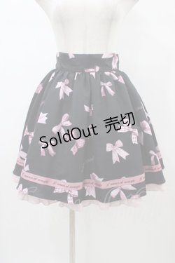 画像1: Ank Rouge / Favorite Ribbonフレアーギャザースカート M ブラック H-26-01-07-1035-CA-SK-NS-ZH