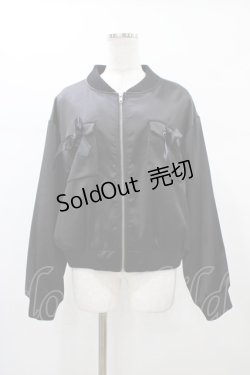 画像1: Ank Rouge / BACKスピンドルブルゾン M ブラック H-26-01-07-1040-CA-JA-NS-ZH