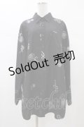 Jamie エーエヌケー / ハートクロス柄長袖BIGシャツ M ブラック H-26-01-07-1042-LO-BL-NS-ZH
