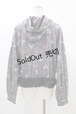 画像2: Ank Rouge / チェリーくま総柄パーカー M ブラック H-26-01-07-1043-CA-TO-NS-ZH