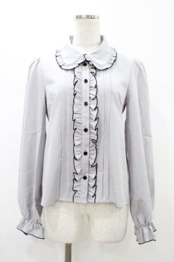 画像1: DearMyLove / リボンブラウス M ブルー H-26-01-07-1057-EL-BL-NS-ZH