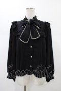 Ank Rouge / パールリボンタイブラウス M ブラック H-26-01-07-1059-CA-BL-NS-ZH
