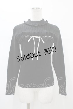 画像1: Ank Rouge / フリルリボンプルオーバー M ブラック H-26-01-07-1060-CA-TO-NS-ZH