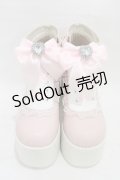 DearMyLove / ハートビジューレースアップショートブーツ 24.5cm ピンク H-26-01-07-1005-EL-SH-NS-ZH