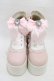画像1: DearMyLove / ハートビジューレースアップショートブーツ 24.5cm ピンク H-26-01-07-1005-EL-SH-NS-ZH (1)