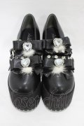 Ank Rouge / ポンポン&ハートきらきらシューズ LL ブラック H-26-01-07-1002-CA-SH-NS-ZH