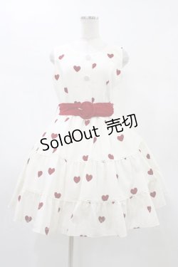 画像1: mille fille closet by LODISPOTTO / RetroFrenchハートワンピース M オフ/レッド H-26-01-07-1022-LO-OP-NS-ZH