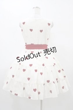 画像2: mille fille closet by LODISPOTTO / RetroFrenchハートワンピース M オフ/レッド H-26-01-07-1022-LO-OP-NS-ZH