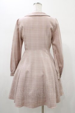 画像2: Ank Rouge / フロントリボンチェックワンピース M ピンク H-26-01-07-1026-CA-OP-NS-ZH