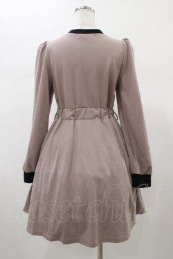 画像2: Ank Rouge / 配色リボンカットワンピース M モカ H-26-01-07-1027-CA-OP-NS-ZH