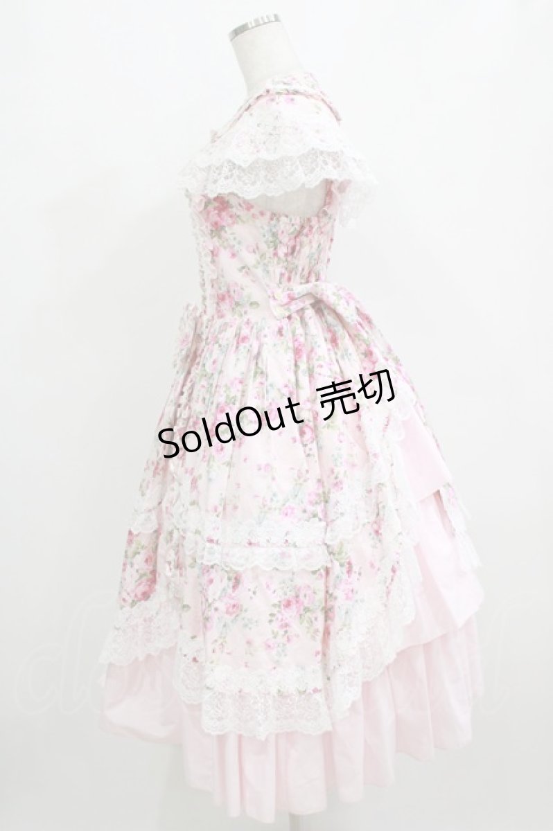 画像2: metamorphose / フローレンスケープ付きミディアムジャンパースカート サイズ1 ピンク H-26-01-07-001-ME-OP-NS-ZH (2)