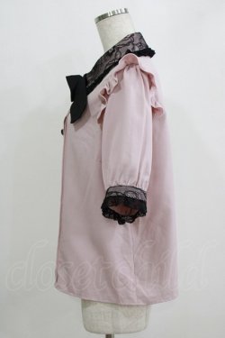 画像2: DearMyLove / レース重ねハートバックルリボンブラウス 3L ピンク H-26-01-07-047-EL-BL-NS-ZH