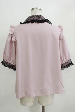 画像3: DearMyLove / レース重ねハートバックルリボンブラウス 3L ピンク H-26-01-07-047-EL-BL-NS-ZH