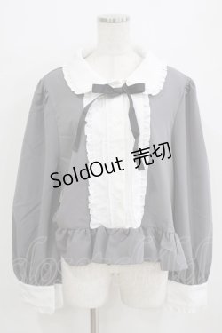 画像1: Cherirulu Chocola / MYリボンマルエリブラウス 4L グレー H-26-01-07-048-GO-BL-NS-ZH