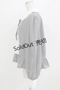 画像2: Cherirulu Chocola / MYリボンマルエリブラウス 4L グレー H-26-01-07-048-GO-BL-NS-ZH