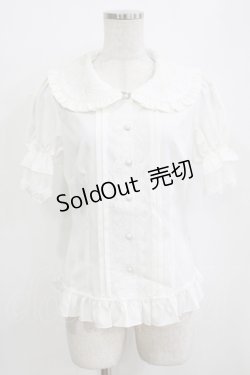画像1: Lolitime（海外ロリータブランド） / 刺繍衿ブラウス M オフ H-26-01-07-049-GO-BL-NS-ZH