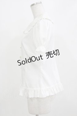 画像2: Lolitime（海外ロリータブランド） / 刺繍衿ブラウス M オフ H-26-01-07-049-GO-BL-NS-ZH