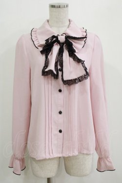 画像1: DearMyLove / リボンブラウス M ピンク H-26-01-07-050-EL-BL-NS-ZH