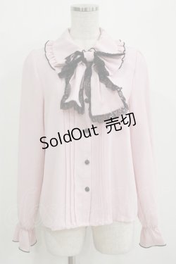 画像1: DearMyLove / リボンブラウス M ピンク H-26-01-07-050-EL-BL-NS-ZH