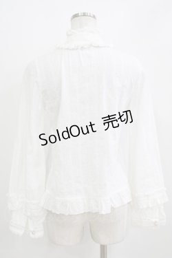 画像3: Lilia（海外ロリータブランド） / ドビーリボンブラウス S オフ H-26-01-07-052-PU-BL-NS-ZH