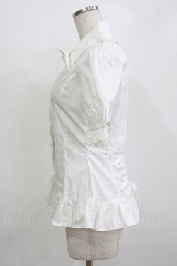 画像2: 草苺巫女（海外ロリータブランド） / リボンブラウス M オフ H-26-01-07-053-GO-BL-NS-ZH