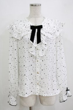 画像1: axes femme kawaii / 星柄ブラウス M オフ H-26-01-07-054-AX-BL-NS-ZH