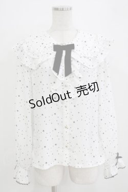 画像1: axes femme Kawaii / 星柄ブラウス M オフ H-26-01-07-054-AX-BL-NS-ZH