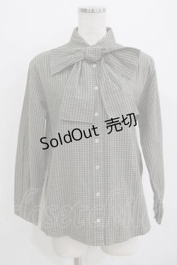 画像1: Fi.n.t / 共布ビックリボンシャツ Free GREEN×BR H-26-01-07-055-CA-BL-NS-ZH