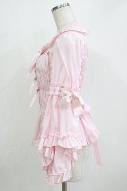 画像2: metamorphose / スクエアあきロング姫袖ブラウス・TCブロード サイズ1 ピンク H-26-01-07-056-ME-BL-NS-ZH