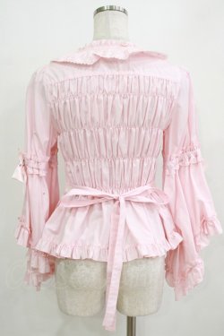 画像3: metamorphose / スクエアあきロング姫袖ブラウス・TCブロード サイズ1 ピンク H-26-01-07-056-ME-BL-NS-ZH