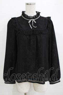 画像1: axes femme POETIQUE / 内レースブラウス M ブラック H-26-01-07-057-AX-BL-NS-ZH