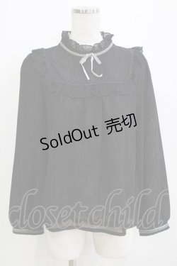 画像1: axes femme POETIQUE / 内レースブラウス M ブラック H-26-01-07-057-AX-BL-NS-ZH