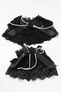 画像1: metamorphose / チュールレースカフス  ブラック H-26-01-07-070-ME-ZA-NS-ZH