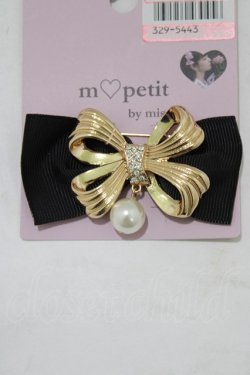 画像1: m petit by misako / AMPLリボンブローチ  ブラック H-26-01-07-073-LO-AC-NS-ZH