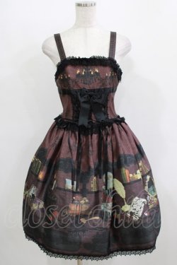 画像1: ALICE and the PIRATES / CHOcOlate addiction 〜with your SweEt Memories〜柄ジャンパースカート Free ボルドー H-26-01-07-008-PA-OP-NS-ZH