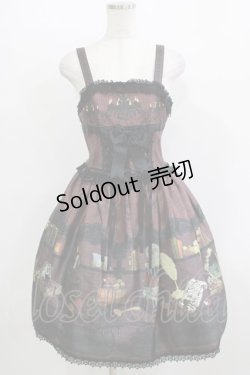 画像1: ALICE and the PIRATES / CHOcOlate addiction 〜with your SweEt Memories〜柄ジャンパースカート Free ボルドー H-26-01-07-008-PA-OP-NS-ZH