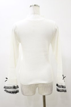 画像2: axes femme / リボン×チュールレースニット Free 白 H-26-01-08-044-AX-TO-NS-ZH