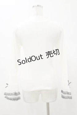 画像2: axes femme / リボン×チュールレースニット Free 白 H-26-01-08-044-AX-TO-NS-ZH