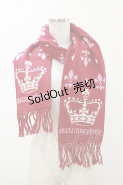 画像1: metamorphose / 王冠マフラー  レッド H-26-01-08-006-ME-ZA-NS-ZH
