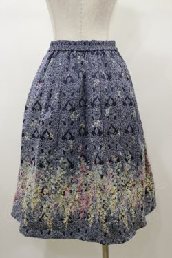 画像2: axes femme / フラワープリントスカート M ネイビー H-26-01-08-055-AX-SK-NS-ZH