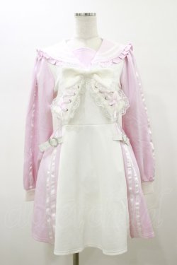 画像1: Ank Rouge / ジャージセーラーワンピース M ピンク H-26-01-08-058-CA-OP-NS-ZH
