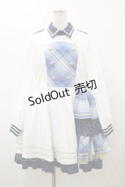 画像1: To Alice / シャイニーアイドルワンピース M オフ/ブルー H-26-01-08-059-LO-OP-NS-ZH