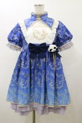 To Alice / パンダチャイナメイドワンピース M ブルー H-26-01-08-060-LO-OP-NS-ZH