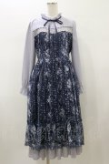 axes femme / フラワープリントレースワンピース M ネイビー H-26-01-08-063-AX-OP-NS-ZH
