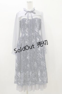 画像1: axes femme / フラワープリントレースワンピース M ネイビー H-26-01-08-063-AX-OP-NS-ZH