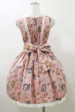 画像2: Innocent World / ねこ柄タックジャンパースカート Free ピンク H-26-01-08-065-IW-OP-NS-ZH