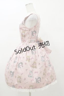 画像3: Innocent World / ねこ柄タックジャンパースカート Free ピンク H-26-01-08-065-IW-OP-NS-ZH