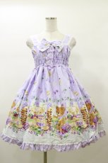 画像1: metamorphose / CL　honey picnic シャーリングジャンパースカート Free ラベンダー H-26-01-08-066-ME-OP-NS-ZH (1)