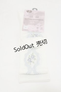 画像1: m petit by misako / ECAMOVKバラレースソックス  オフ/サックス H-26-01-08-011-LO-ZA-NS-ZH
