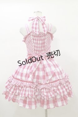 画像2: BABY,THE STARS SHINE BRIGHT / トリプルギンガムホルタージャンパースカート Free ピンク H-26-01-08-078-BA-OP-NS-ZH